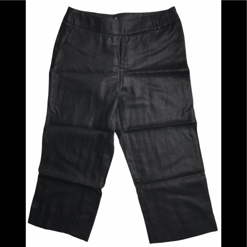 STYLE & CO black 100% Linen capri pants 8P